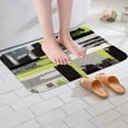 thumbnail image 6 of Buffalo Check Bathroom Rugs Geometric Bath Rugs for Shower Tub for Kids Geometry Green Grey Black White Bath Mats for Bathroom Non-Slip Modern Art Bathroom Accossories 16"x24", 6 of 7