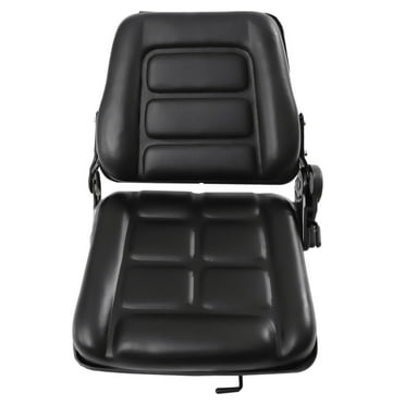 20" Universal Tractor Seat Forklift Tractor Seat Foldable Mower PVC Adjustable Backrest Safety Black