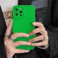 thumbnail image 1 of Funda de teléfono de silicona suave verde brillante a la moda para iPhone 13 14 11 12 Pro Max XS XR 7 8 Plus SE 2020 Color caramelo marea cubierta mate Tan Jianjun unisex, 1 of 2