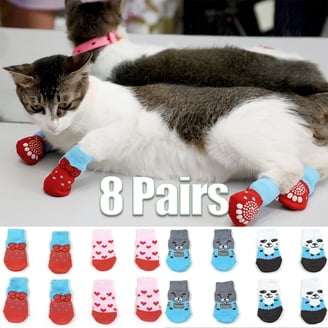 Anti-Scratch Cat Paw Covers - Adjustable Mesh Boots For Bathing & Nail Trims (4 Pieces, Size M, Black)