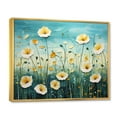 thumbnail image 2 of Designart "White Blue Buttercups landscape Pointillism Dot" Floral Floater Framed Wall Art Print, 2 of 7