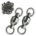 thumbnail image 1 of Uxcell Paquete de 50 Giradores de Rodamientos de Bolas, 8# 1.42In (36mm) Conector de Línea Líder de Señuelo para Pesca [Negro], 1 of 1