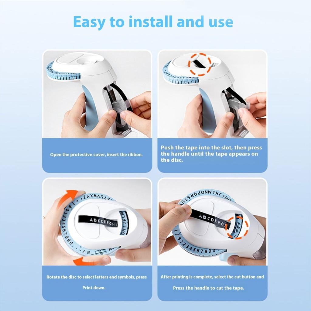 Giaone E975 Labelling Device Embossing Device Handheld Manual Press Label Printer