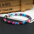 thumbnail image 4 of Natural Agates Stone Bracelet Men Healing Energy 6mm Beads Yoga Elastic Bracelets Jewelry for Women Best Friends Gifts Pulsera, 4 of 6