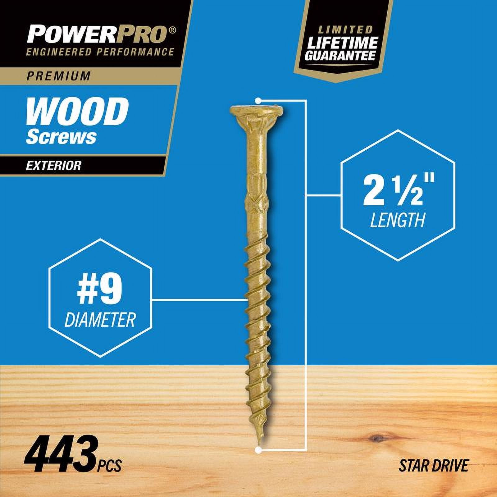 Hillman 401714225 9 x 2.5 in. T25 Exterior Bronze Deck Screw