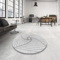 thumbnail image 4 of Ahgly Company Machine Washable Indoor Round Transitional Platinum Gray Area Rugs, 6' Round, 4 of 7