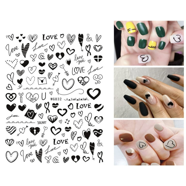 Letter Nail Stickers, 8 Sheets Self-Adhesive Nail Decal Colorful English  Alphabet Nail Art Decoration Design Supplies