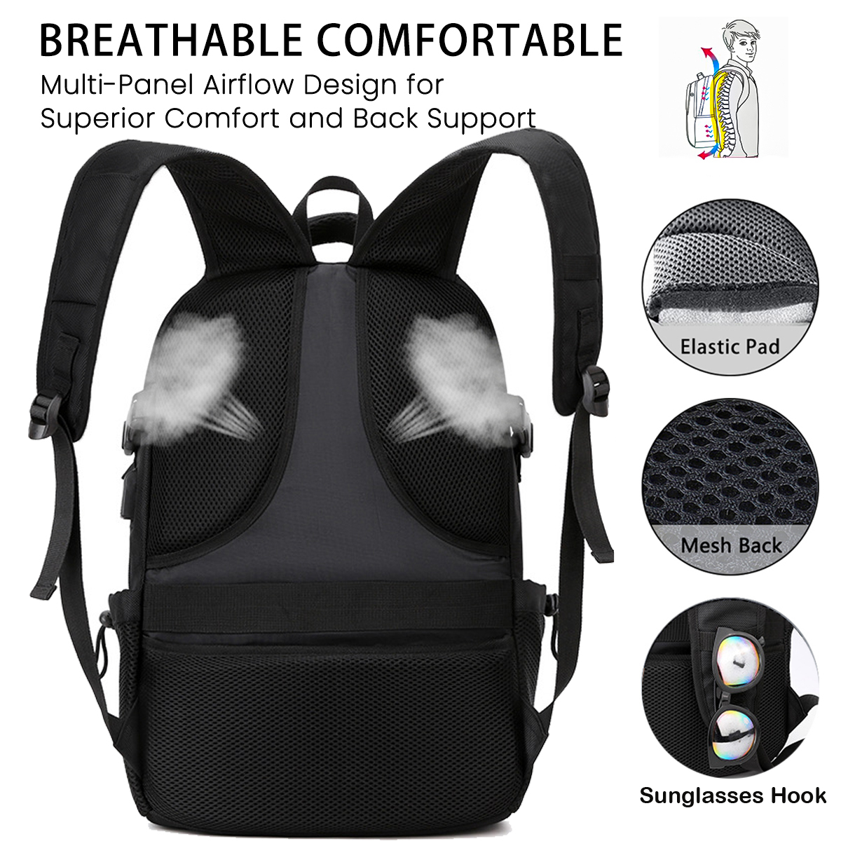 Cshidworld Travel Laptop Backpack, 19 Inch photo 3