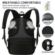 19 inch Travel Laptop Backpack, Business Backpack Anti Theft Slim Durable Bookbag with USB Charging Port, Water Resistant School Backpack for Women & Men Fits 13-16.5 inch Laptop and Notebook - Black