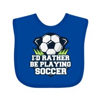 Inktastic I'd Rather Be Playing Soccer Boys or Girls Baby Bib