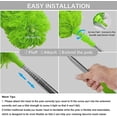 thumbnail image 2 of Microfiber Feather Duster Extendable Duster with 100 inches Extra Long Pole, Bendable Head & Long Handle Dusters for Cleaning Ceiling Fan, High Ceiling, Blinds, Furniture & Cars Green, 2 of 7