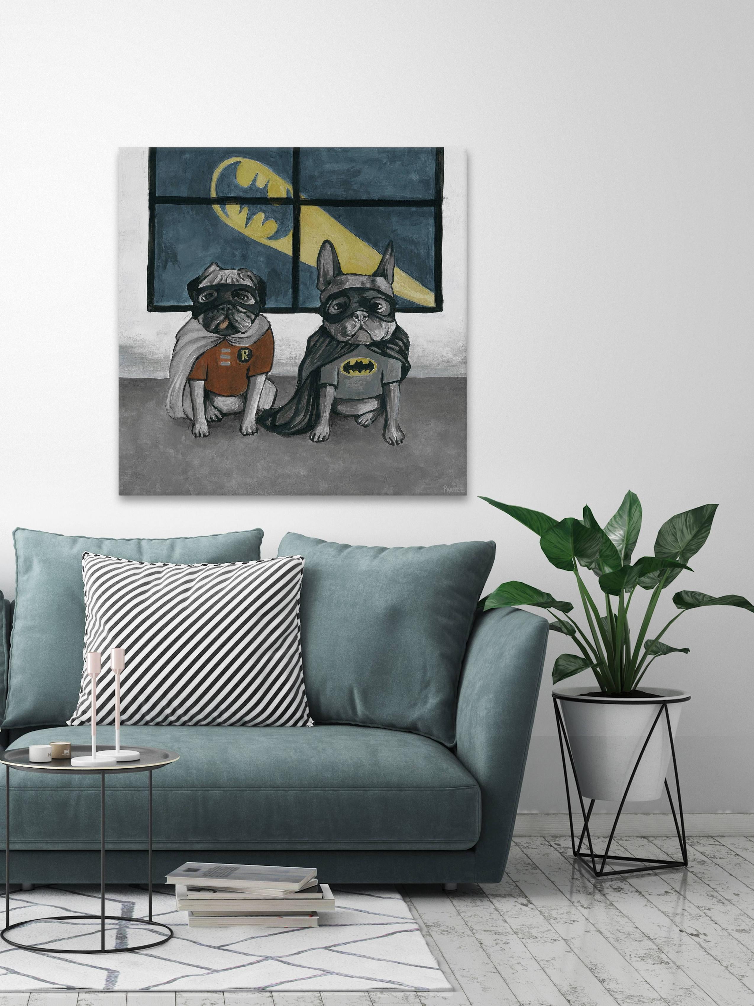 Parvez Taj Superhero Bulldogs Canvas Wall Art
