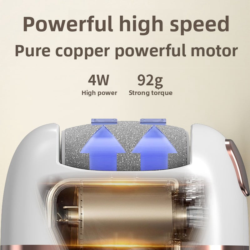 Electric foot grinder, two-speed adjustment, washable, removes dead skin and calluses, and cares for foot health.