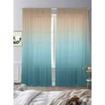 thumbnail image 3 of Teal Green Sheer Curtains 84 Inches Long 2 Panels and Brown Gradient Light Filtering Semi Sheer Window Curtains Drapes for Bedroom Living Room 52"x84"x2, 3 of 7