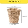 thumbnail image 3 of Made of Wood, 1 Water Hyacinth Wicker Trash Can Once for All Sale! Household Woven Water Hyacinth Wicker Waste Basket Round Waste Paper Rubbish Basket for Bedroom Bathroom or Home，Natural Beige, 3 of 9
