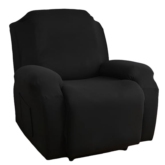 AUQ Large Recliner Chair Cover 22In, Jacquard Weave Polyester Slipcover with Elastic Straps, Oatmeal Furniture Protector for Pets and Dogs