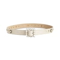 thumbnail image 2 of Steve Madden Women’s Imitation-Pearl Embellished Belt, Natural, Small, 2 of 3