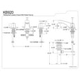 thumbnail image 3 of Kingston Brass KB920 Widespread Bathroom Faucet, Polished Chrome, 3 of 3