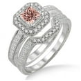 thumbnail image 2 of 2 Carat Morganite & Diamond Antique Halo Bridal set on 10k White Gold, 2 of 2