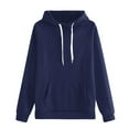 thumbnail image 1 of ManxiVoo Chandail en Molleton Mode Femme Grande Taille Automne Hiver Confort Décontracté Col Rond taille P Marine, 1 of 3