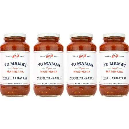 Yo Mama's Foods Marinara Magnifica Gourmet Pasta Sauce – (4) 25 oz Jars – Our Award-Winning Sauce is Sugar Free, Gluten Free, Preservative Free, Paleo Friendly, and Made with Whole, Organic