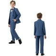 thumbnail image 5 of WOYY Toddler Boys Formal Suit Blazer Waistcoat Trousers Bow Tie 4Pcs Set, Sizes 2-3T, 5 of 6