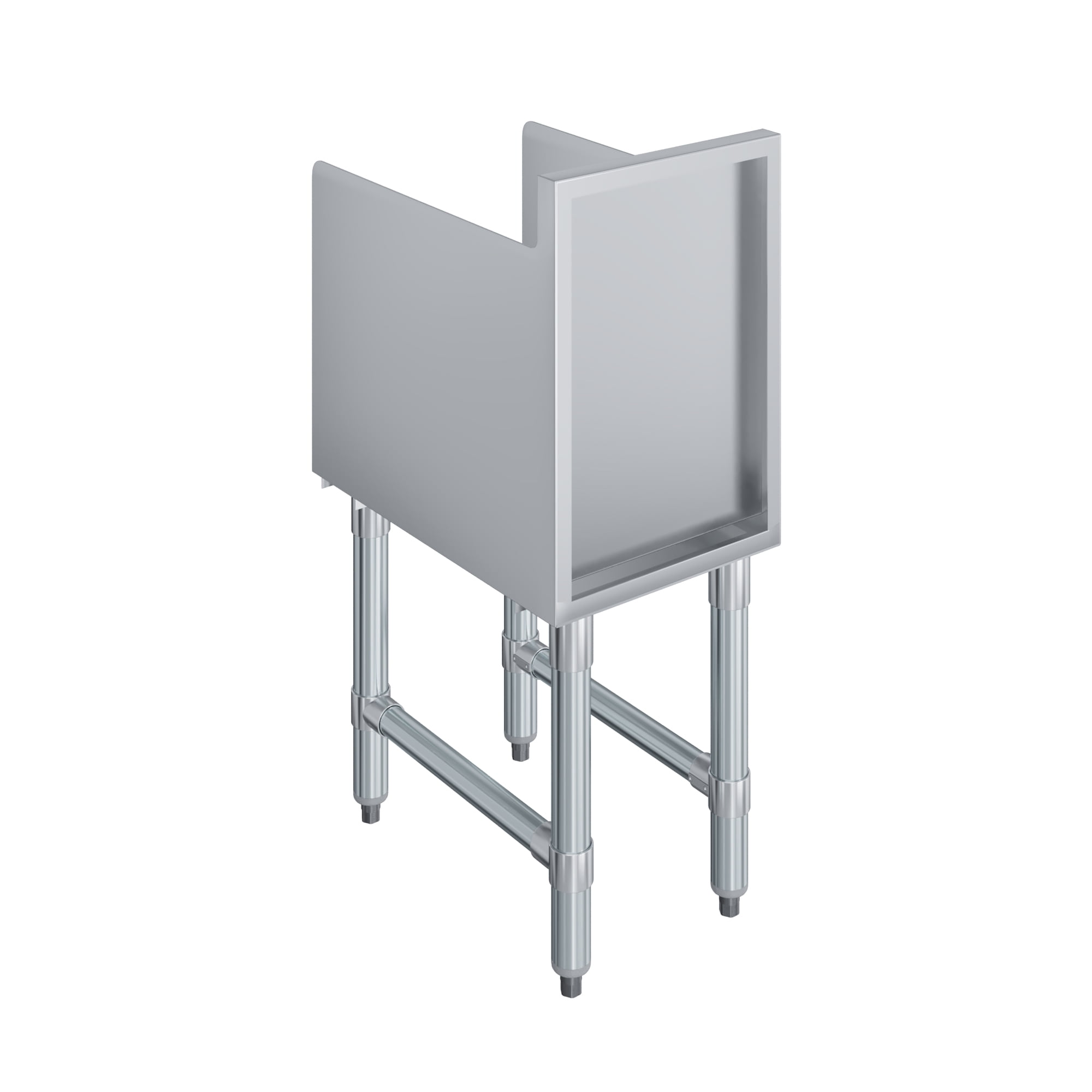 AmGood Recessed Underbar Drainboard – 18.5 in. x 12 in. x 30 in. H with 3 in. Backsplash, Removable Perforated Drainboard, 304 Stainless Steel, Side Splashes, Galvanized Legs, 1.5 in. Drain Included