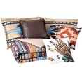 thumbnail image 3 of Chezmoi Collection Wyoming 7-Piece Southwestern Geometric Tribal Comforter Set - Printed Multicolor Beige Brown Blue Red Bedding Set, California King, 3 of 4