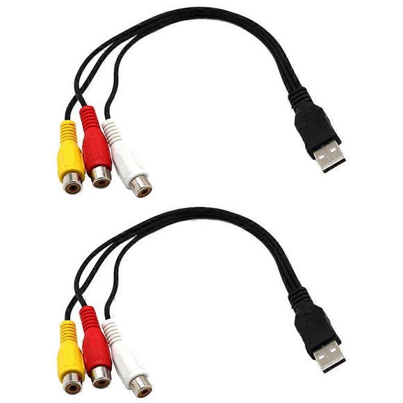 Audio Cables Set- 1 Pair Durable Assorted Color For Home Use Audio Transmission