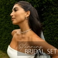 thumbnail image 2 of Nikita By Niki Award Winning Bridal Choker Necklace - Gold Necklace and Earrings for Women - Wedding Jewelry for Bridesmaids - Wedding Necklaces for Brides (Choker Set - Silver) C87, 2 of 2