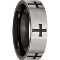 thumbnail image 4 of Titanium Brushed Black Ip-Plated Cross 7mm Band (Size 11) Made In China tb301-11, 4 of 5