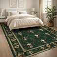 thumbnail image 3 of ODIKA 8'x10' Washable Area Rug Durable, Non-Slip Goth Victorian Damask Skull With Baroque Floral Scroll Border for Living Room, Under Sectional, Family, 3 of 7