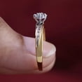 thumbnail image 2 of OM Jewels Round Cut Cubic Zirconia Women's Floral Engagement Ring 14K Yellow Gold Finish Silver, 2 of 3