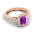 thumbnail image 3 of 2.95 Ct (F-G/VS1) Natural Diamond Amethyst Gemstone Beautiful Wedding Ring for Ladies 14K Rose Gold Size 3 by Diamond-Capitals, 3 of 8
