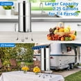 thumbnail image 4 of Towallmark 2.25G Gravity-Fed Water Filter System, 304 Stainless Steel Countertop Filtration System, with 2 Black Carbon Filters & Metal Spigot & Stand for Home, Camping, RVing, Off-Grid, 4 of 5