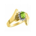 thumbnail image 4 of Rylos 14K Yellow Gold Floral Designer Ring with 6X4MM Oval Gemstone & Sparkling Diamonds - Birthstone Peridot Jewelry Size 5, 4 of 7