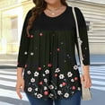 thumbnail image 3 of Mgmyaa Plus Size Blouses for Women Dressy Casual Crew Neck 3/4 Sleeve Tops Beach Vocation TShirts, 3 of 6