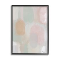Stupell Industries Soft Pastel Abstract Painting Tranquil Pink Green Shapes, 16 x 20,Design by Robin Maria