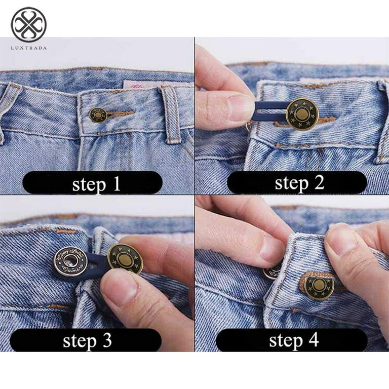 10pcs Magic Jeans Buttons Metal Silicone Pants Waist Extender Nail-free  Free Sewing Detachable Adjustable Button Clothing Buckle