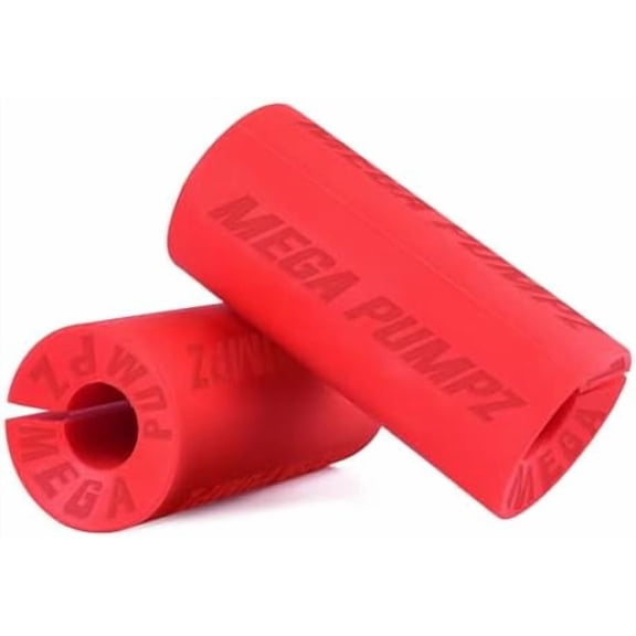 Mega Pumpz Thick Dumbbell/Barbell Grips (2-Pack) | Non-Slip Rubber Fat Grips for Weight Lifting | Ergonomic Gym Gear for Biceps/Bodybuilding