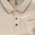 thumbnail image 7 of Liweisiy Short Sleeve Shirts For Mens Lapel Collar Embroidery Breathable Lightweight Tees Daily Golf Sports Shirts Khaki 3XL, 7 of 7