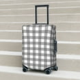 thumbnail image 2 of Lsque Gray Checkboard Printed Luggage Cover, Travel Luggage Protector,Scratch and Dirt Resistant, Fits 18-32 Inch Luggage - Small, 2 of 9