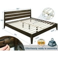 thumbnail image 5 of Acacia Emery Bed Frame with Headboard Solid Wood Platform Bed, King Size Bed Frame, Unique Design Contemporary Signature Wood Bed Compatible with All Mattresses, Non-Slip and Noise-Free, Mocha, 5 of 5