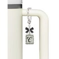 thumbnail image 3 of Delight Jewelry Silvertone Pebble Border Initial - C - Silvertone Bow Charm Accessory for Tumblers and Thermal Cups, 3 of 4
