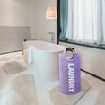 thumbnail image 3 of Mziart Collapsible Laundry Basket with Padded Handles, 90L Laundry Hamper Large Fabric Foldable Dirty Clothes Hamper Storage Basket for Bedroom Bathroom Nursery Laundry Room Organization (Purple), 3 of 7