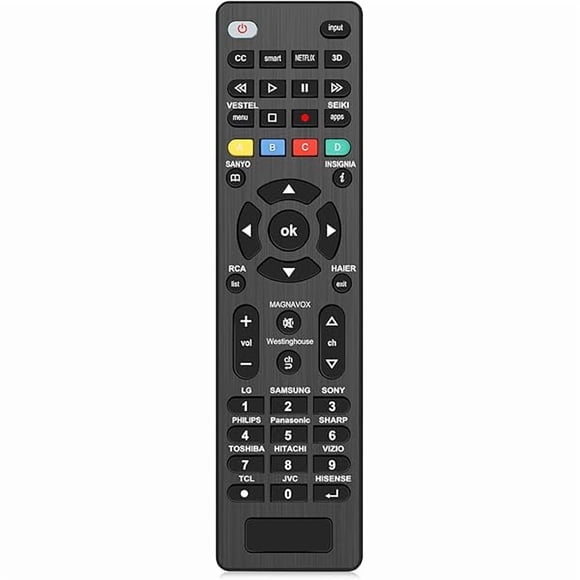 xixishop Universal Remote Control for Samsung, LG, Vizio, TCL, Sony, Insignia, Sharp, Philips, Panasonic, JVC, Hisense, Toshiba, Sanyo, Seiki, and Other Brands TV(Universal TV Remote)