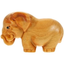 unbranded Baby Elephant Handle Ornaments Home Decoration Sculpture Cute Wood Carving Animal Statue Toy
