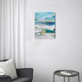 thumbnail image 3 of Modern Bathroom Wall Art, 12x16 inch - Abstract Blue Ocean Sunrise & Sunset for Sea-Lake Themed Home Decor, 3 of 7