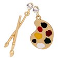 thumbnail image 2 of 1 par de pendientes colgantes para mujer, aretes con forma de paleta de pintura y pincel, aretes colgantes divertidos., 2 of 6