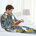 thumbnail image 4 of Mens Pajamas Set, Painted cute squirrel pine cone Button Down Long Sleeve Loungewear Sleepwear Pjs sets for Men, 4 of 5